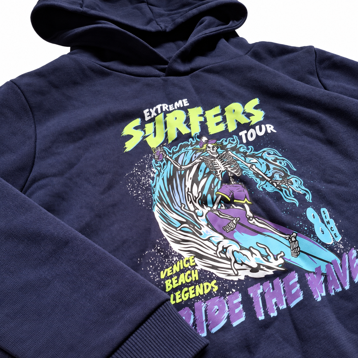 Berniukiškas tamsiai mėlynas džemperis su gobtuvu „Surfers“ - Image 3